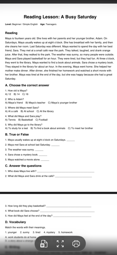 English level 2/lesson5