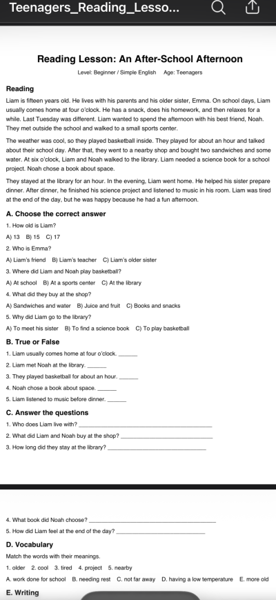 English level 2/lesson6