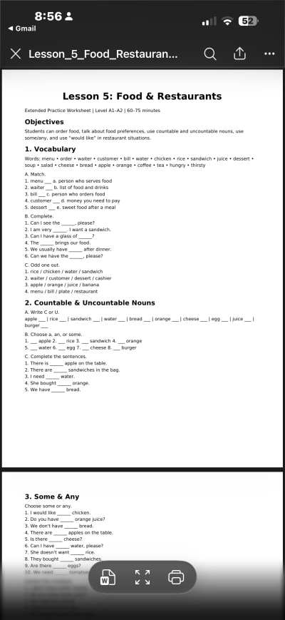 English level 2/lesson7